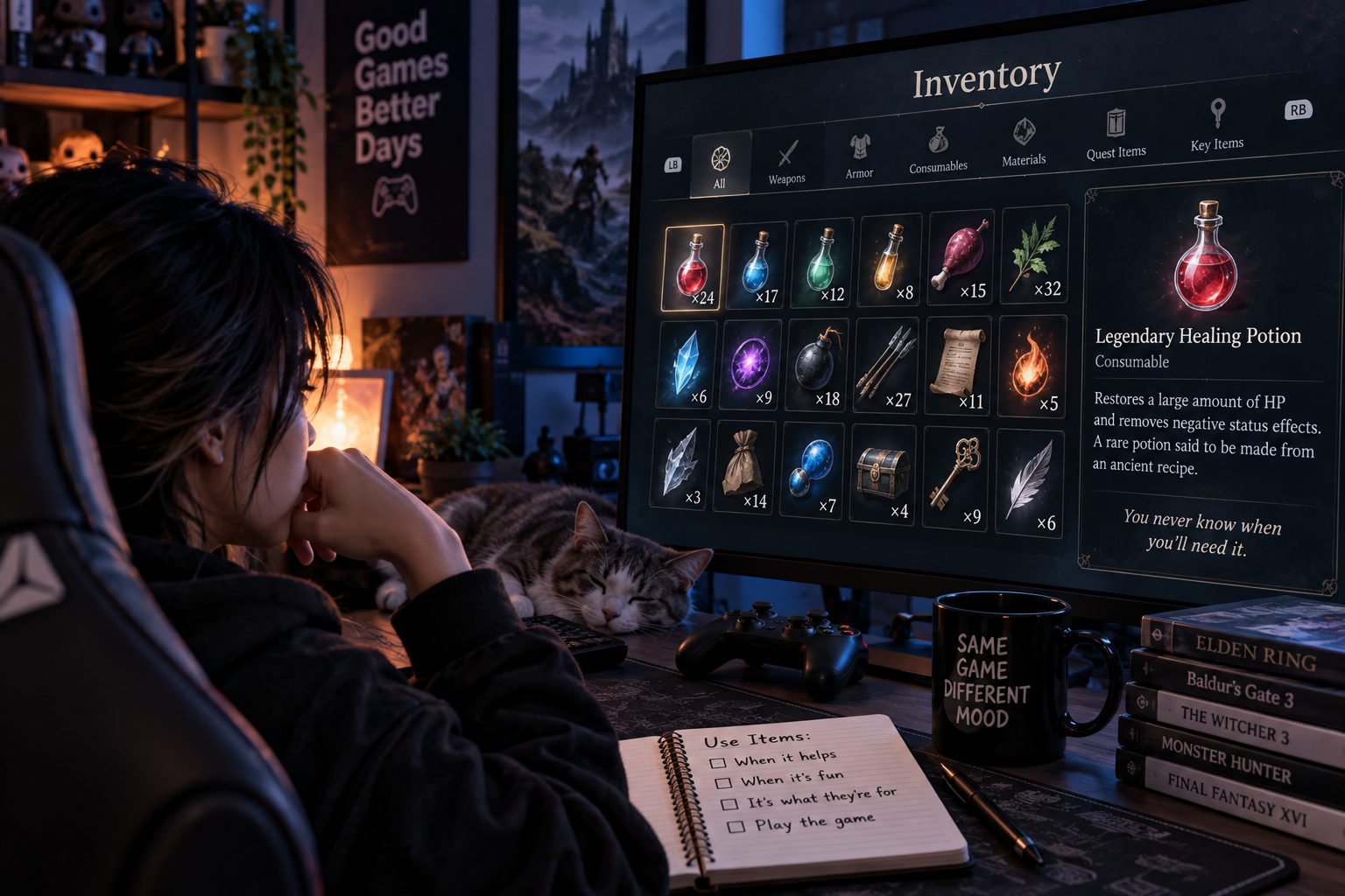 You Saved That Rare Potion for the Perfect Moment—So Why Is It Still in Your Inventory at the End of the Game?